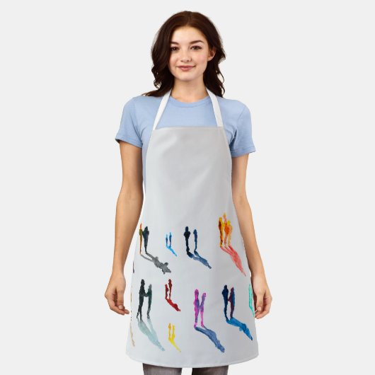 Waterverf mensen vinden kunst schort (Gedragen)