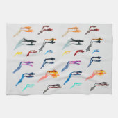 Waterverf mensen vinden kunst theedoek (Horizontaal)