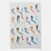 Waterverf mensen vinden kunst theedoek (Verticaal)