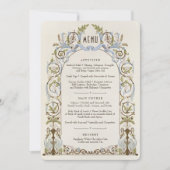 Waterverf Menu Kaart Victoriaans Royal Elegance (Voorkant)