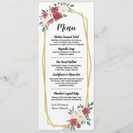 Waterverf Menu Weddenschappen Receptie Rood Cream 
