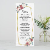 Waterverf Menu Weddenschappen Receptie Rood Cream  (Staand voorkant)