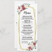 Waterverf Menu Weddenschappen Receptie Rood Cream  (Voorkant / Achterkant)