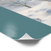 Waterverf Meowy Kerst Schattige Kat Sneeuwman Perfect Poster (Hoek)