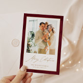 Waterverf Merlot Red 3 foto's Kerst Feestdagenkaart