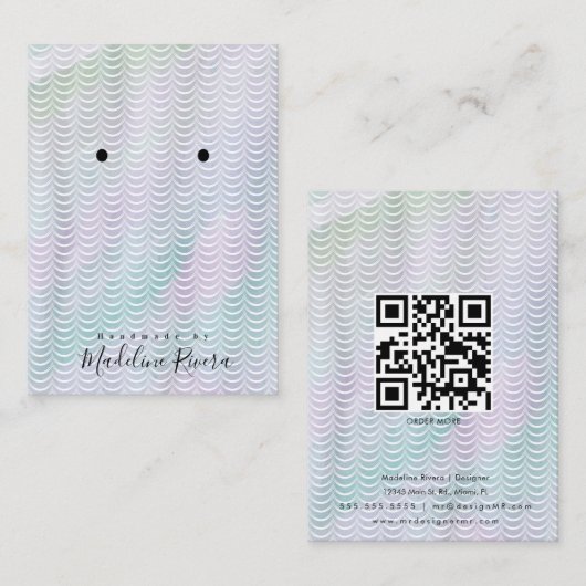 Waterverf Mermaid Artisan die beeldschermen afgeef Contactkaartje (Voorkant / Achterkant)