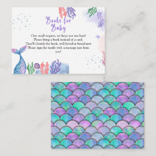 Waterverf Mermaid Baby shower Books for Baby Informatiekaartje