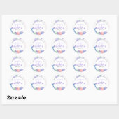 Waterverf Mermaid Baby shower Dank u wel Ronde Sticker (Vel)