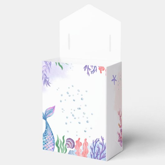 Waterverf Mermaid Baby shower Favor Box Bedankdoosjes (Geopend)