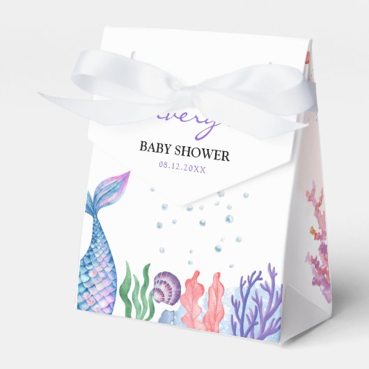 Waterverf Mermaid Baby shower Favor Box Bedankdoosjes (Voorkant Zijde)