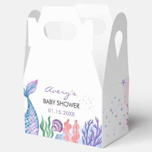 Waterverf Mermaid Baby shower Favor Box Bedankdoosjes (Geopend)
