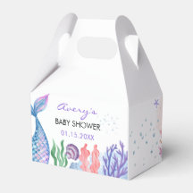 Waterverf Mermaid Baby shower Favor Box