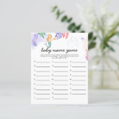 Waterverf Mermaid Baby shower Game Name (Staand voorkant)