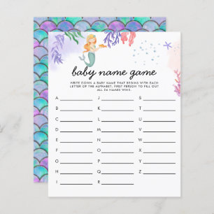Waterverf Mermaid Baby shower Game Name