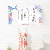 Waterverf Mermaid Baby shower Welkomstteken Spandoek (Insitu)