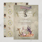 Waterverf Mermaid Bachelorette Kaart (Voorkant / Achterkant)