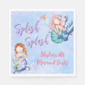 Waterverf Mermaid Bash Birthday Servet (Voorkant)