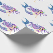 Waterverf Mermaid Birthday Party Cadeaupapier (Hoek)