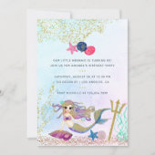Waterverf Mermaid Birthday Party - Fotouitnodiging Kaart (Voorkant)