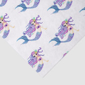 Waterverf Mermaid Birthday Party Tissuepapier (Detail)