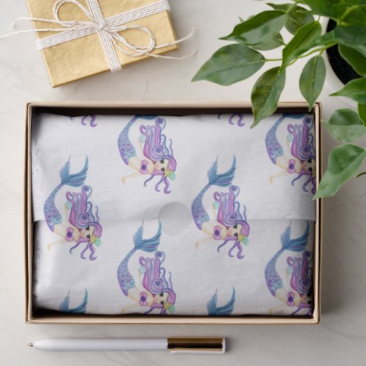 Waterverf Mermaid Birthday Party Tissuepapier (Geschenk)