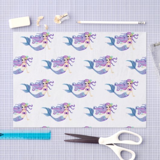 Waterverf Mermaid Birthday Party Tissuepapier (Craft)