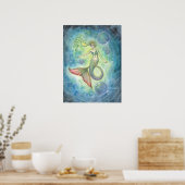 Waterverf Mermaid Fantay Art van Molly Harrison Poster (Keuken)