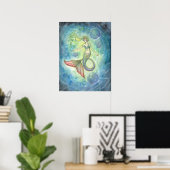 Waterverf Mermaid Fantay Art van Molly Harrison Poster (Thuiskantoor)