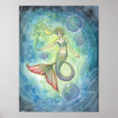 Waterverf Mermaid Fantay Art van Molly Harrison Poster (Voorkant)