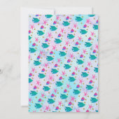 Waterverf Mermaid First Birthday Invitation Kaart (Achterkant)