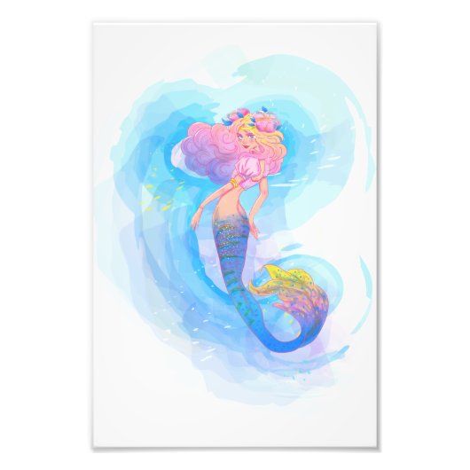 Waterverf Mermaid Poster (Voorkant)