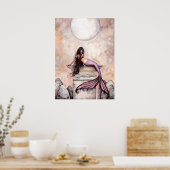 Waterverf Mermaid Poster Afdrukken van Molly Harri (Keuken)
