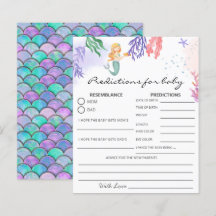 Waterverf Mermaid Prediction Baby shower Game