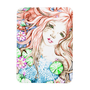 Waterverf Mermaid Princess Magneet
