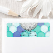 Waterverf Mermaid Scale Birthday Party Invitation Etiket (Insitu)