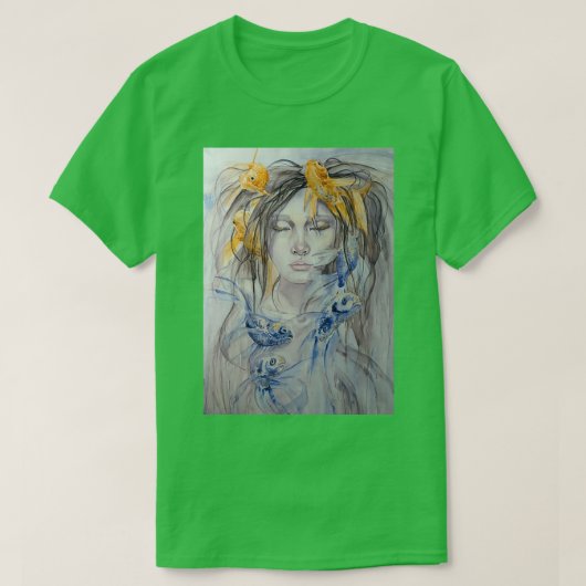 Waterverf Mermaid T-shirt (Design voorkant)
