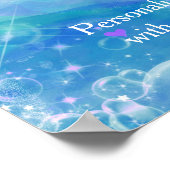 Waterverf Mermaid Tail Birthday Party Banner Art Poster (Hoek)