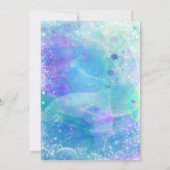 Waterverf Mermaid Tail Birthday Party Kaart (Achterkant)