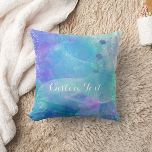 Waterverf Mermaid Tail Fantasy Enchanted Ocean Kussen (Deken)