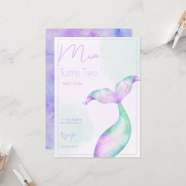 Waterverf Mermaid Tail Mermaid Zee Girls Birthday Kaart