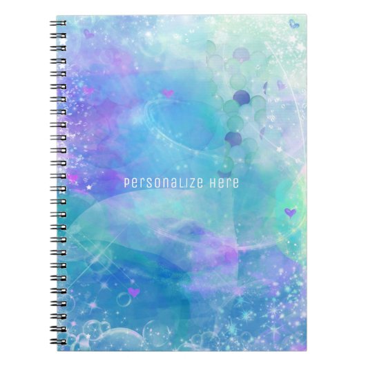 Waterverf Mermaid Tail Ocean Zee - Gepersonaliseer Notitieboek (Voorkant)