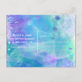 Waterverf Mermaid Tail Party Bewaar de datum Aankondigingskaart (Achterkant)