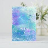 Waterverf Mermaid Tail Party - Tabelnummer kaart (Staand voorkant)