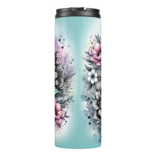 Waterverf Mermaid Thermosbeker (Achterkant)