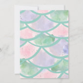 Waterverf Mermaid-uitnodiging Kaart (Achterkant)