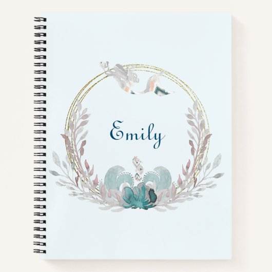 Waterverf Mermaid & Wreath Bullet Journal Notitieboek (Voorkant)