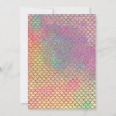 Waterverf mermaids verjaardagsuitnodiging kaart (Achterkant)