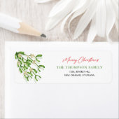 Waterverf Merry Christmas Berry Branches Adres Etiket (Insitu)