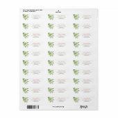 Waterverf Merry Christmas Berry Branches Adres Etiket (Full Sheet)