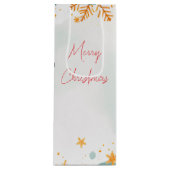 Waterverf Merry Christmas Gift Bag – Elegant Wijn Cadeautas (Voorkant)